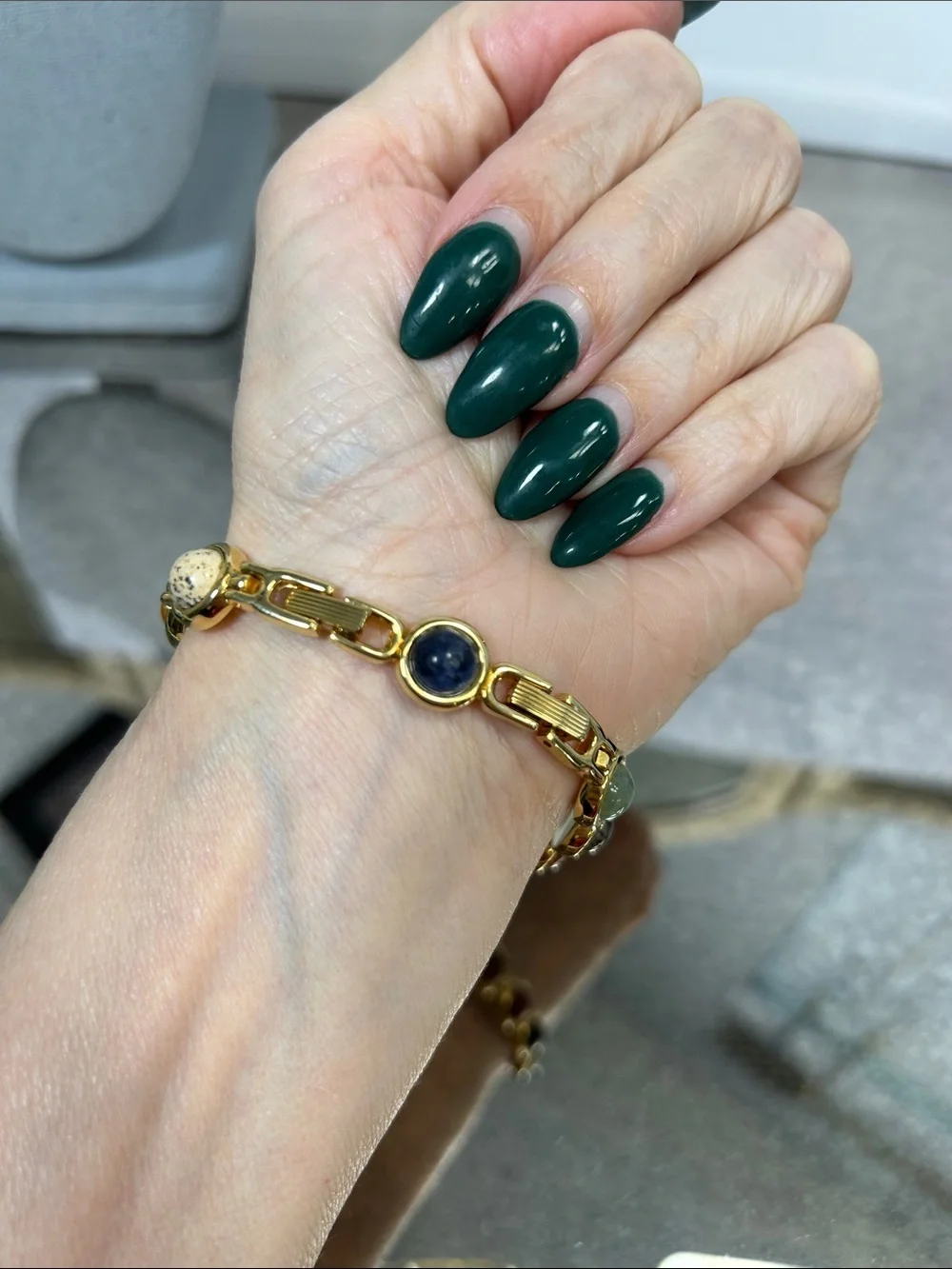 Gold-Tone Multi-Colored Stone Bracelet - Unbranded